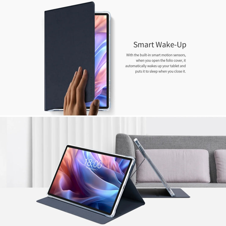 For Teclast T65 Max Anti-slip Texture Smart Tablet Leather Folio Case(Dark Blue) - Teclast by TECLAST | Online Shopping South Africa | PMC Jewellery | Buy Now Pay Later Mobicred
