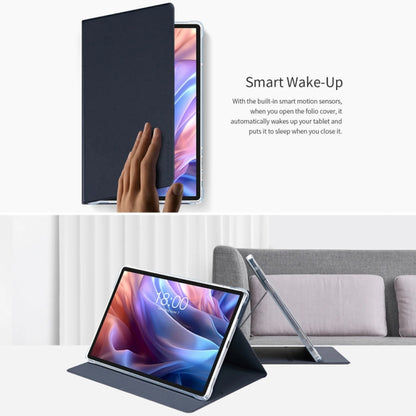 For Teclast T65 Max Anti-slip Texture Smart Tablet Leather Folio Case(Dark Blue) - Teclast by TECLAST | Online Shopping South Africa | PMC Jewellery | Buy Now Pay Later Mobicred