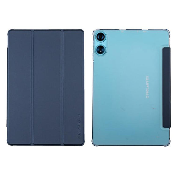 For Teclast P50AI  Anti-slip Texture Smart Tablet Leather Folio Case(Dark Blue)