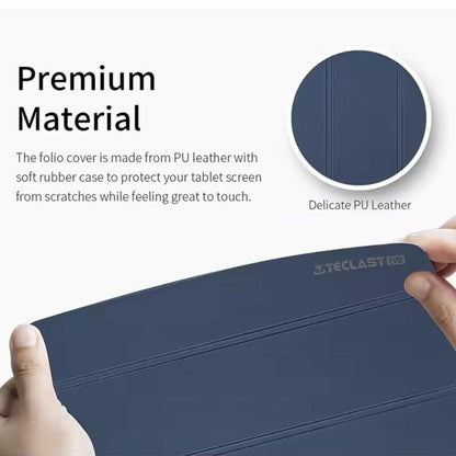 For Teclast P50AI  Anti-slip Texture Smart Tablet Leather Folio Case(Dark Blue) - free shipping - PMC Jewellery - Order now!