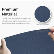 For Teclast P50AI  Anti-slip Texture Smart Tablet Leather Folio Case(Dark Blue)