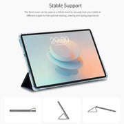 For Teclast P50AI  Anti-slip Texture Smart Tablet Leather Folio Case(Dark Blue)
