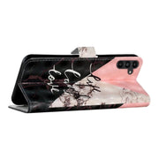 For Samsung Galaxy S25 5G Oil Embossed 3D Drawing Leather Phone Case(Stitching Marble)