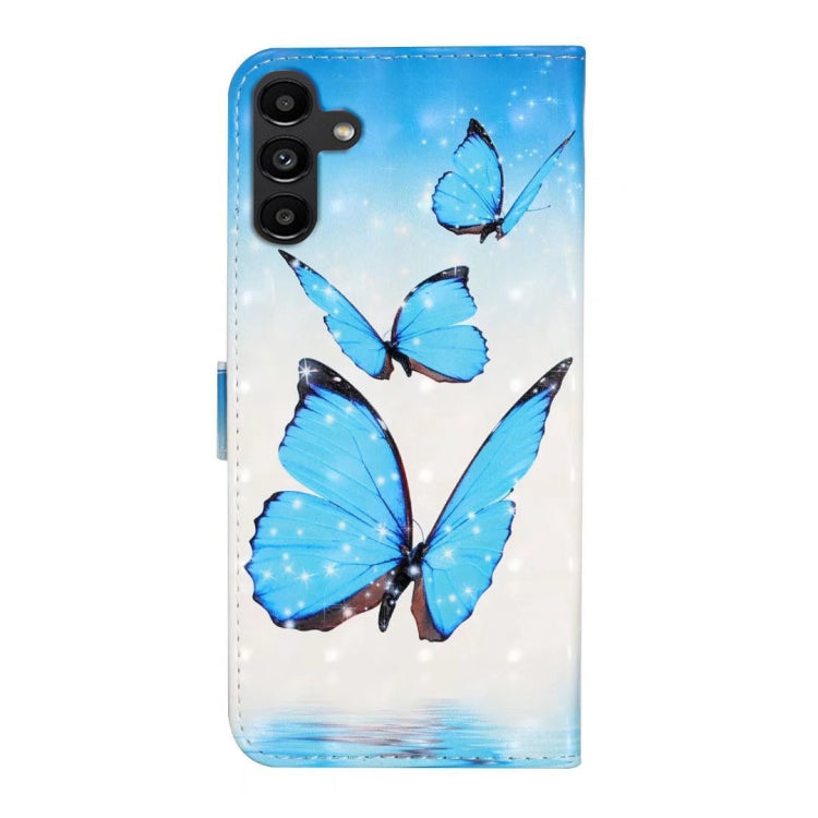 For Samsung Galaxy S25 5G Oil Embossed 3D Drawing Leather Phone Case(3 Butterflies)