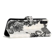 For Samsung Galaxy S25 5G Oil Embossed 3D Drawing Leather Phone Case(Lace Flower)