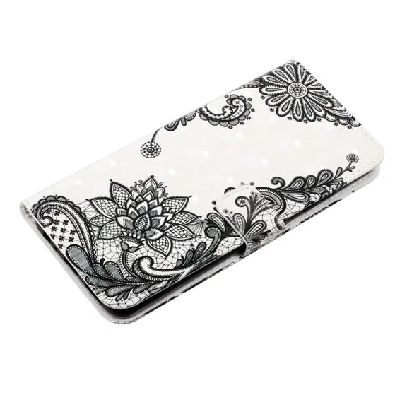 For Samsung Galaxy S25 5G Oil Embossed 3D Drawing Leather Phone Case(Lace Flower)