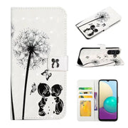 For Samsung Galaxy S25 5G Oil Embossed 3D Drawing Leather Phone Case(Couple Dandelion)