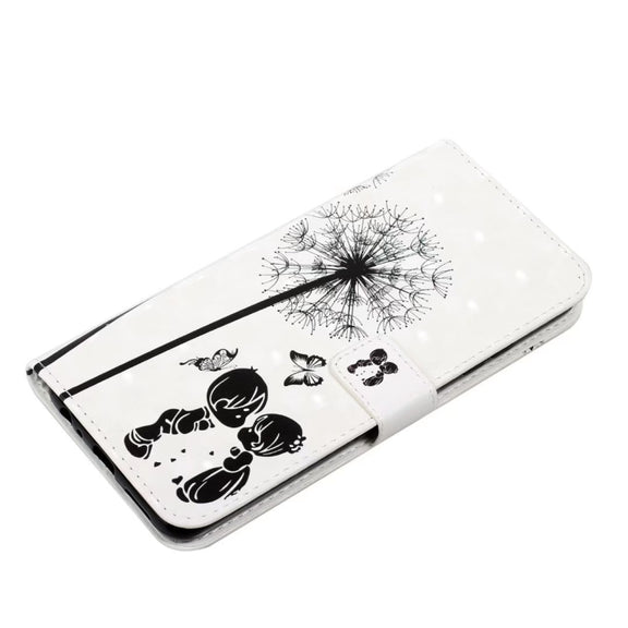 For Samsung Galaxy S25 5G Oil Embossed 3D Drawing Leather Phone Case(Couple Dandelion)
