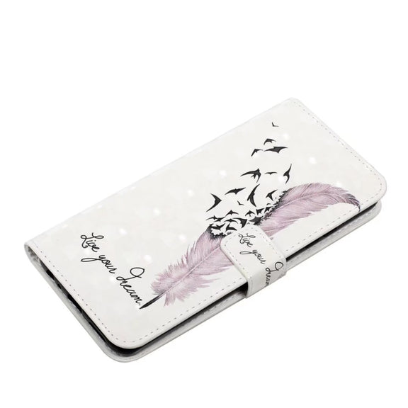 For Samsung Galaxy S25 5G Oil Embossed 3D Drawing Leather Phone Case(Feather)