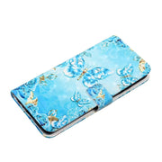 For Samsung Galaxy S25+ 5G Oil Embossed 3D Drawing Leather Phone Case(Blue Butterflies)