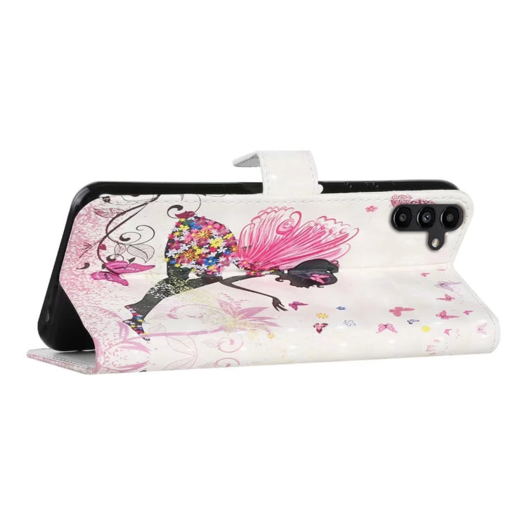For Samsung Galaxy S25+ 5G Oil Embossed 3D Drawing Leather Phone Case(Flower Fairy)