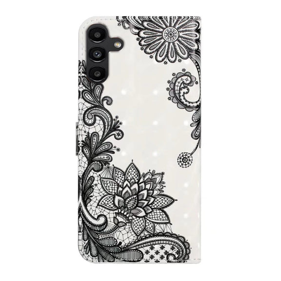 For Samsung Galaxy S25+ 5G Oil Embossed 3D Drawing Leather Phone Case(Lace Flower)