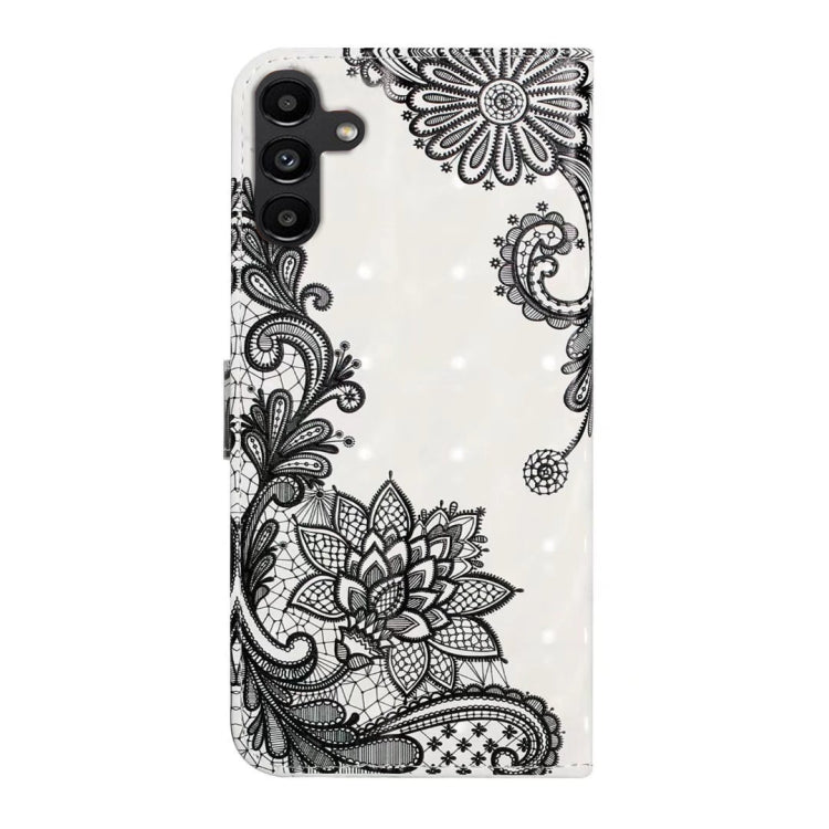 For Samsung Galaxy S25+ 5G Oil Embossed 3D Drawing Leather Phone Case(Lace Flower)