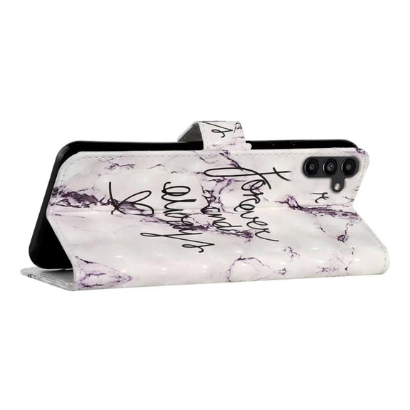 For Samsung Galaxy S25+ 5G Oil Embossed 3D Drawing Leather Phone Case(Words Marble)