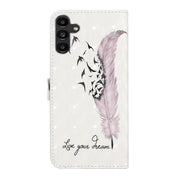 For Samsung Galaxy S25+ 5G Oil Embossed 3D Drawing Leather Phone Case(Feather)