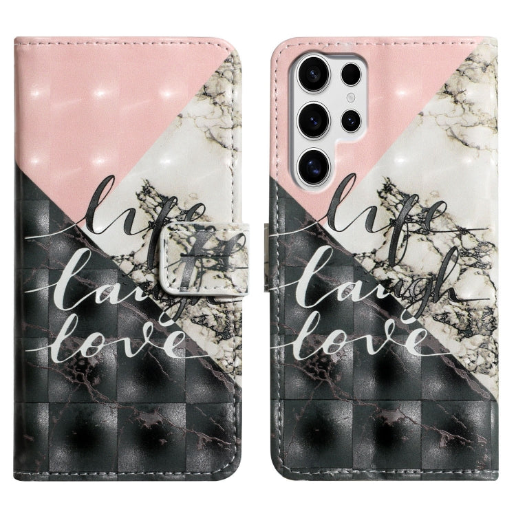 For Samsung Galaxy S25 Ultra 5G Oil Embossed 3D Drawing Leather Phone Case(Stitching Marble) - Galaxy S25 Ultra 5G Cases by PMC TechLife | Online Shopping South Africa | PMC TechLife | Buy Now Pay Later Mobicred