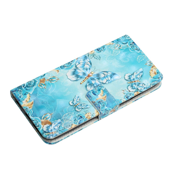For Samsung Galaxy S25 Ultra 5G Oil Embossed 3D Drawing Leather Phone Case(Blue Butterflies)