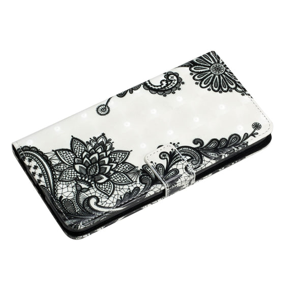 For Samsung Galaxy S25 Ultra 5G Oil Embossed 3D Drawing Leather Phone Case(Lace Flower)