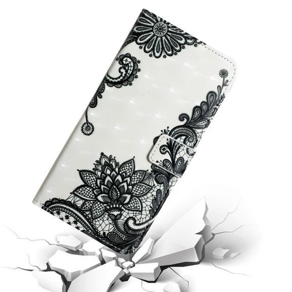 For Samsung Galaxy S25 Ultra 5G Oil Embossed 3D Drawing Leather Phone Case(Lace Flower)