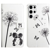 For Samsung Galaxy S25 Ultra 5G Oil Embossed 3D Drawing Leather Phone Case(Couple Dandelion)