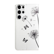 For Samsung Galaxy S25 Ultra 5G Oil Embossed 3D Drawing Leather Phone Case(Couple Dandelion)
