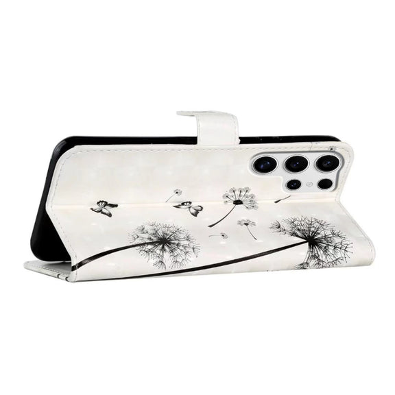 For Samsung Galaxy S25 Ultra 5G Oil Embossed 3D Drawing Leather Phone Case(Couple Dandelion)