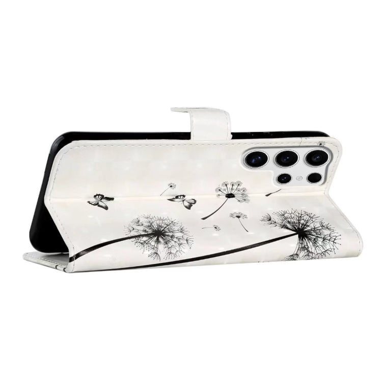 For Samsung Galaxy S25 Ultra 5G Oil Embossed 3D Drawing Leather Phone Case(Couple Dandelion)