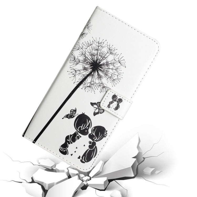 For Samsung Galaxy S25 Ultra 5G Oil Embossed 3D Drawing Leather Phone Case(Couple Dandelion)