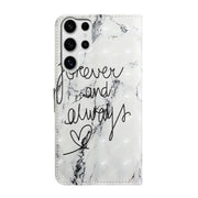 For Samsung Galaxy S25 Ultra 5G Oil Embossed 3D Drawing Leather Phone Case(Words Marble)
