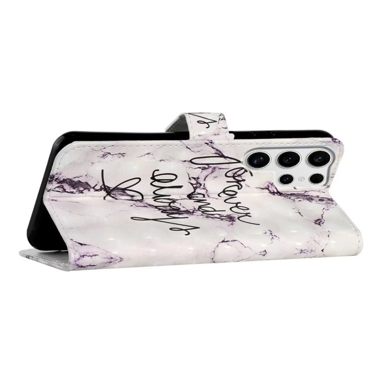 For Samsung Galaxy S25 Ultra 5G Oil Embossed 3D Drawing Leather Phone Case(Words Marble)