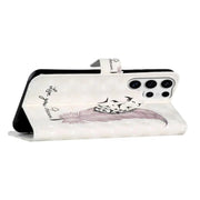 For Samsung Galaxy S25 Ultra 5G Oil Embossed 3D Drawing Leather Phone Case(Feather)