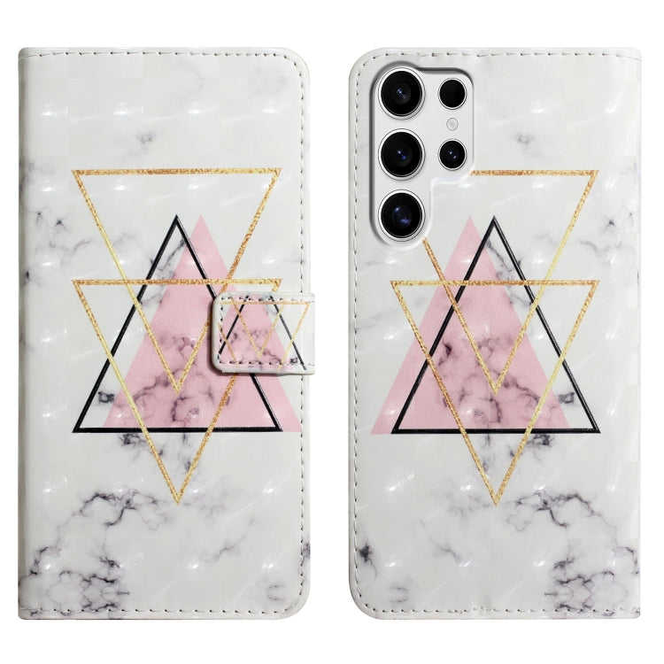 For Samsung Galaxy S25 Ultra 5G Oil Embossed 3D Drawing Leather Phone Case(Triangular Marble) - Galaxy S25 Ultra 5G Cases by PMC TechLife | Online Shopping South Africa | PMC TechLife | Buy Now Pay Later Mobicred