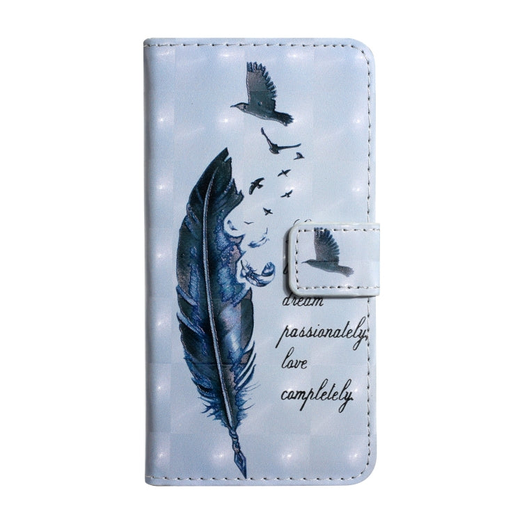 For Samsung Galaxy S25 Ultra 5G Oil Embossed 3D Drawing Leather Phone Case(Blue Feather) - Galaxy S25 Ultra 5G Cases by PMC TechLife | Online Shopping South Africa | PMC TechLife | Buy Now Pay Later Mobicred