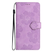 For Samsung Galaxy S25+ 5G Flower Embossing Pattern Leather Phone Case(Purple)