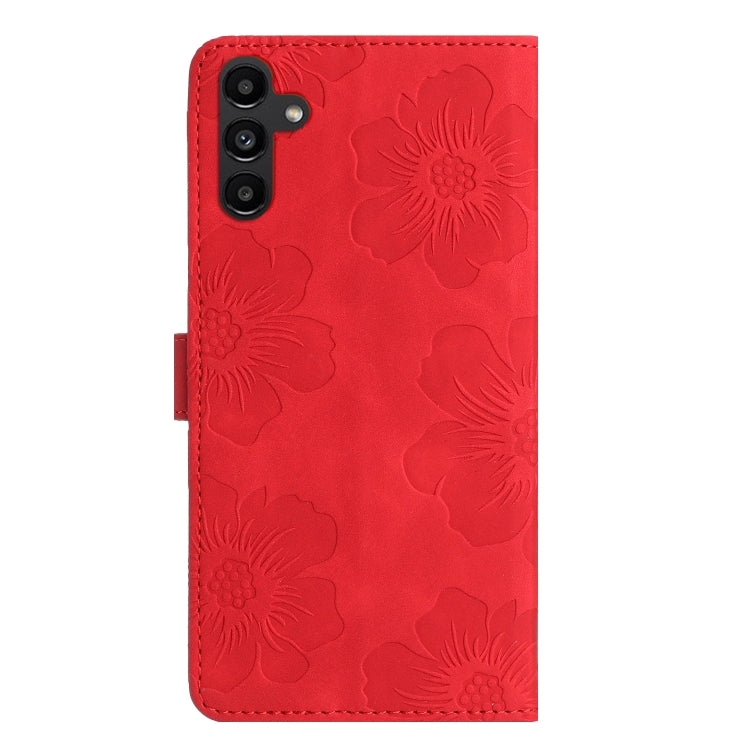 For Samsung Galaxy S25+ 5G Flower Embossing Pattern Leather Phone Case(Red) - Galaxy S25+ 5G Cases by PMC Jewellery | Online Shopping South Africa | PMC Jewellery | Buy Now Pay Later Mobicred