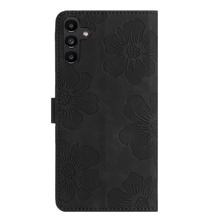For Samsung Galaxy S25+ 5G Flower Embossing Pattern Leather Phone Case(Black) - Galaxy S25+ 5G Cases by PMC Jewellery | Online Shopping South Africa | PMC Jewellery | Buy Now Pay Later Mobicred
