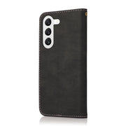 For Samsung Galaxy S25 5G Dual-color Stitching Leather Phone Case(Black Rose Gold)