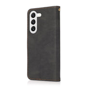 For Samsung Galaxy S25+ 5G Dual-color Stitching Leather Phone Case(Black Brown)