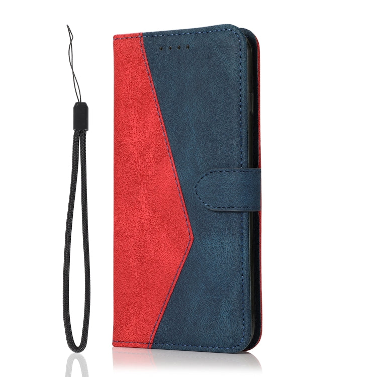 For Samsung Galaxy S25 Ultra 5G Dual-color Stitching Leather Phone Case(Red Blue)
