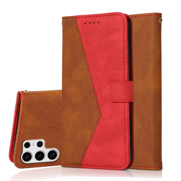 For Samsung Galaxy S25 Ultra 5G Dual-color Stitching Leather Phone Case(Brown Red) - Galaxy S25 Ultra 5G Cases by PMC TechLife | Online Shopping South Africa | PMC TechLife | Buy Now Pay Later Mobicred