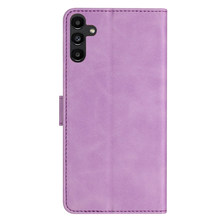For Samsung Galaxy S25 5G Seven Butterflies Embossed Leather Phone Case(Purple) - Galaxy S25 5G Cases by PMC Jewellery | Online Shopping South Africa | PMC Jewellery | Buy Now Pay Later Mobicred