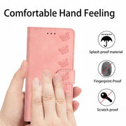 For Samsung Galaxy S25 Ultra 5G Seven Butterflies Embossed Leather Phone Case(Pink)