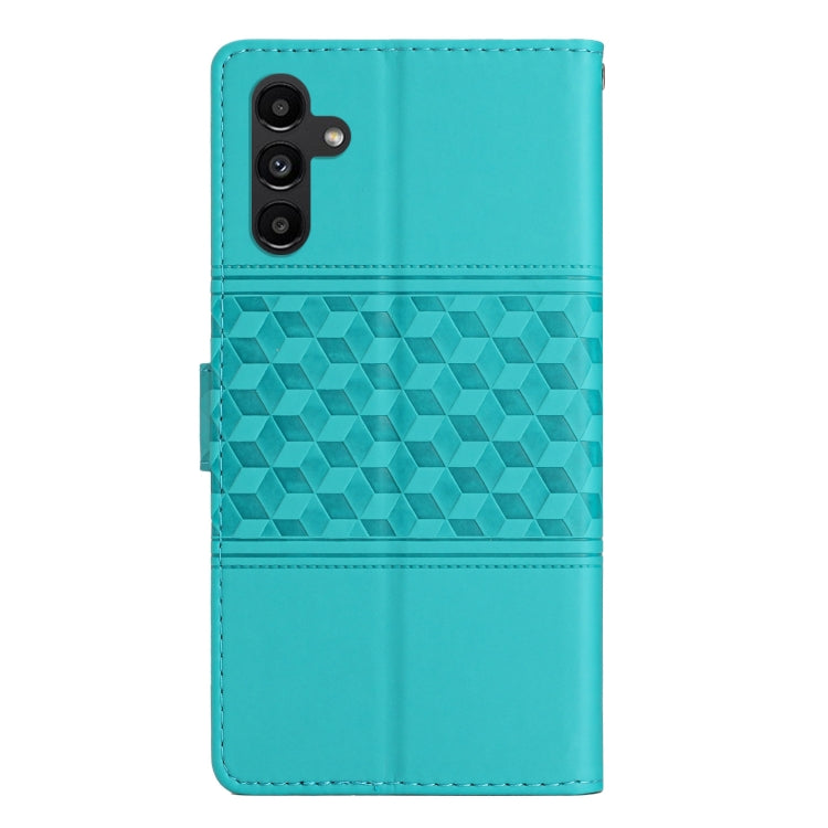 For Samsung Galaxy S25 5G Diamond Embossed Skin Feel Leather Phone Case(Blue) - Galaxy S25 5G Cases by PMC Jewellery | Online Shopping South Africa | PMC Jewellery | Buy Now Pay Later Mobicred