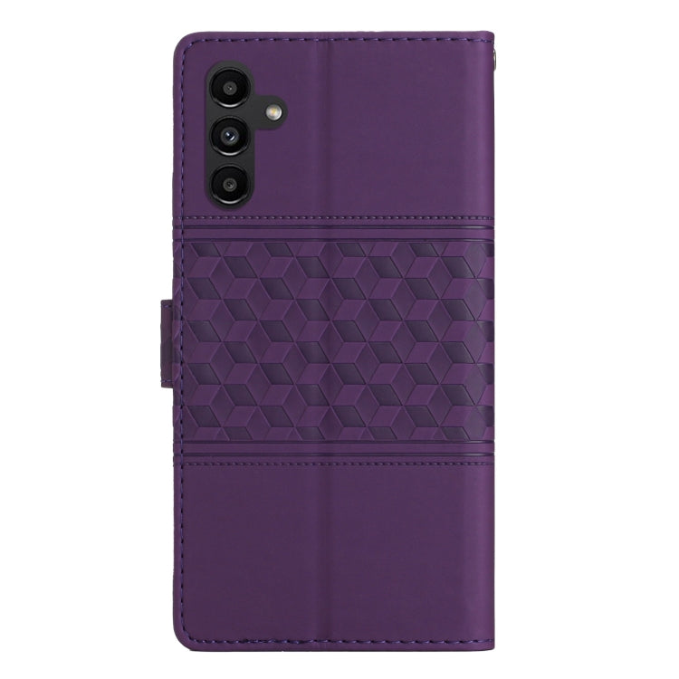 For Samsung Galaxy S25+ 5G Diamond Embossed Skin Feel Leather Phone Case(Purple)