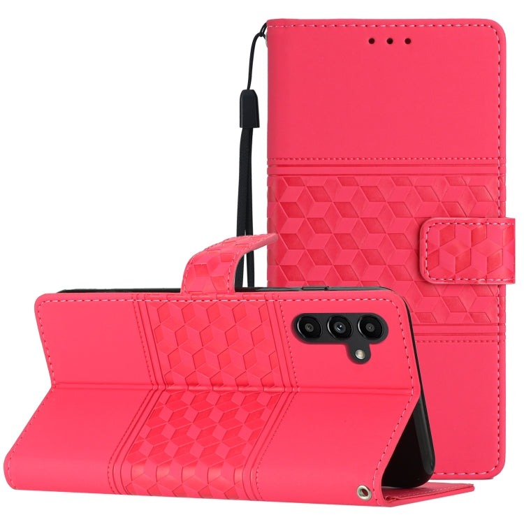 For Samsung Galaxy S25+ 5G Diamond Embossed Skin Feel Leather Phone Case(Red) - free shipping - PMC Jewellery - Order now!