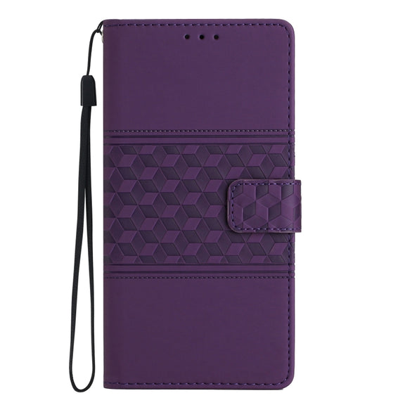 For Samsung Galaxy S25 Ultra 5G Diamond Embossed Skin Feel Leather Phone Case(Purple)