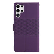 For Samsung Galaxy S25 Ultra 5G Diamond Embossed Skin Feel Leather Phone Case(Purple)