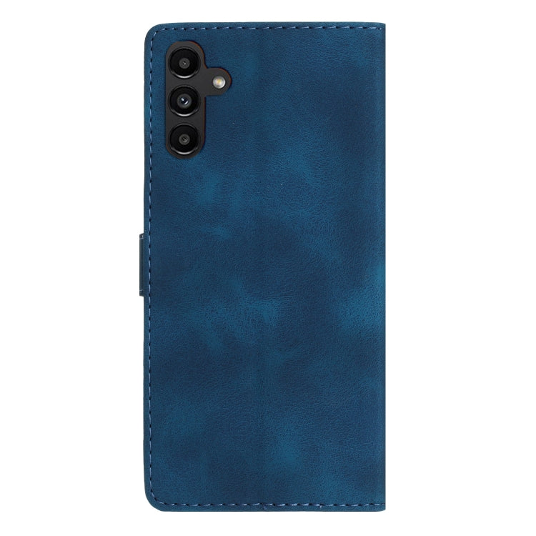 For Samsung Galaxy S25 5G Flower Butterfly Embossing Pattern Leather Phone Case(Blue)