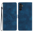 For Samsung Galaxy S25+ 5G Flower Butterfly Embossing Pattern Leather Phone Case(Blue) - Galaxy S25+ 5G Cases by PMC Jewellery | Online Shopping South Africa | PMC Jewellery | Buy Now Pay Later Mobicred