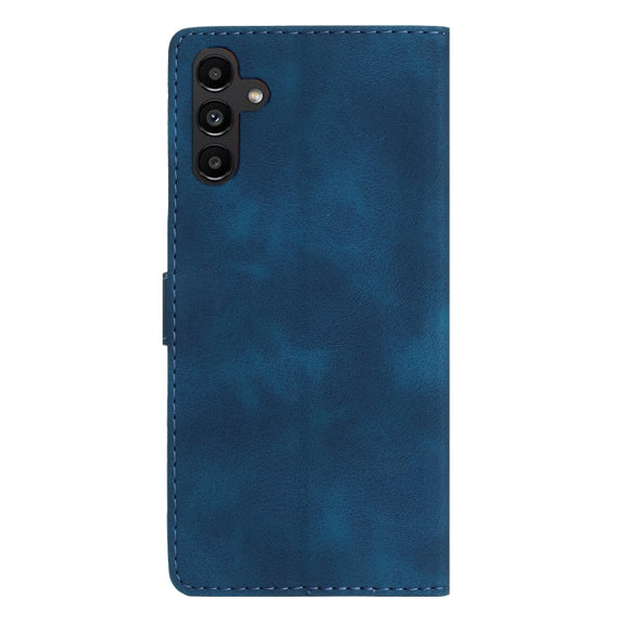 For Samsung Galaxy S25+ 5G Flower Butterfly Embossing Pattern Leather Phone Case(Blue)